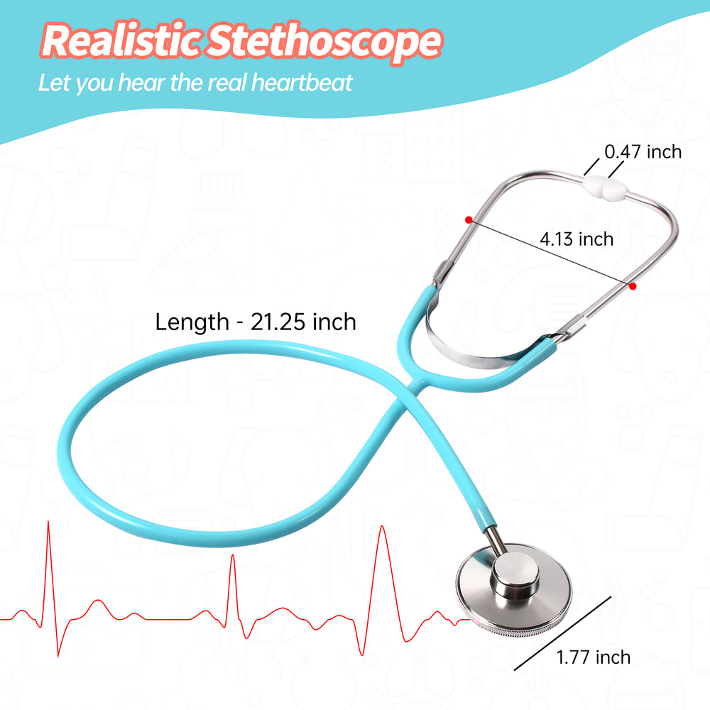 Kids Doctor Kit, 8 Pieces Kids Doctor Playset with Medical Storage Bag & Real Stethoscope(Blue)