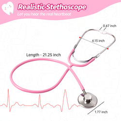 Doctor Kit for Kids, Toddler Doctor Playset with Real Stethoscope(Pink)