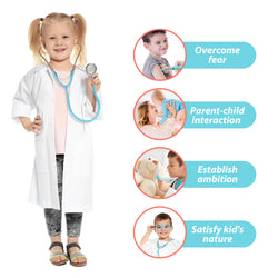 Kids Doctor Kit, 8 Pieces Kids Doctor Playset with Medical Storage Bag & Real Stethoscope(Blue)