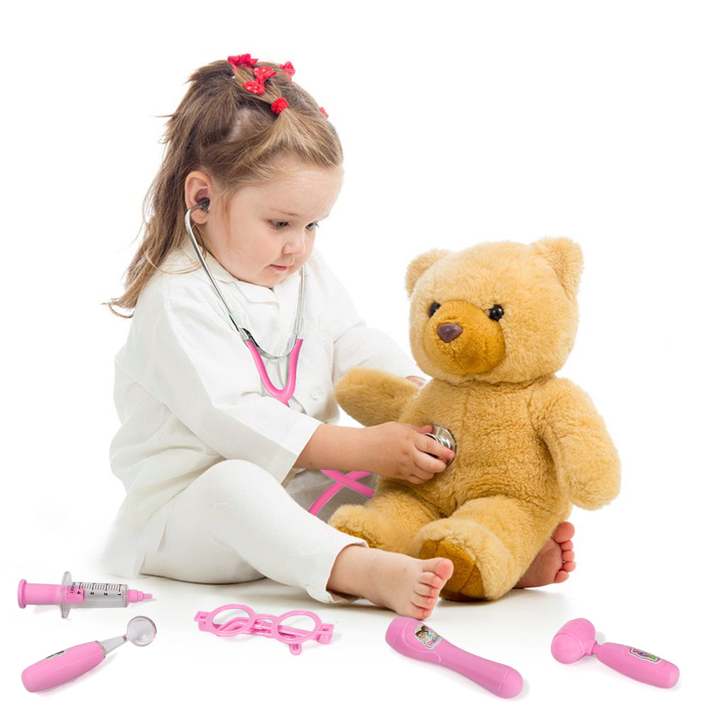 Kids Doctor Kit, 8 Pieces Kids Doctor Playset with Medical Storage Bag & Real Stethoscope(Pink)