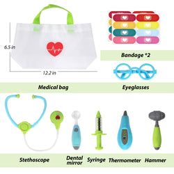 Kids Doctor Kit, 8 Pieces Kids Doctor Playset with Medical Storage Bag and Electronic Stethoscope