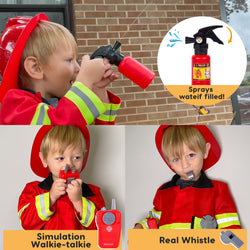 Liberry Fireman Costume for Kids, Kids Firefighter Costume Role Play Set