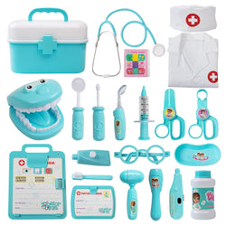 Doctor Kit for Kids, Toddler Doctor Playset with Real Stethoscope(Blue)