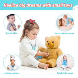 Doctor Kit for Kids, Toddler Doctor Playset with Real Stethoscope(Blue)