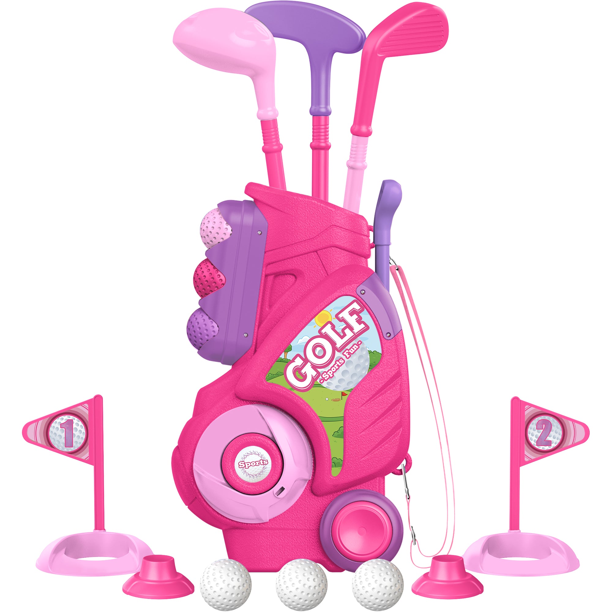 Liberry Toddler Golf Set for 1 2 3 4 Years Old, Upgraded Kids Golf Car