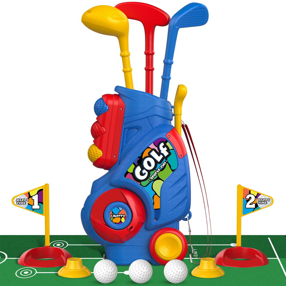 Liberry Toddler Golf Set with Putting Mat for 2 3 4 5 Years Old Boys Girls, Indoor Outdoor Golf Toys