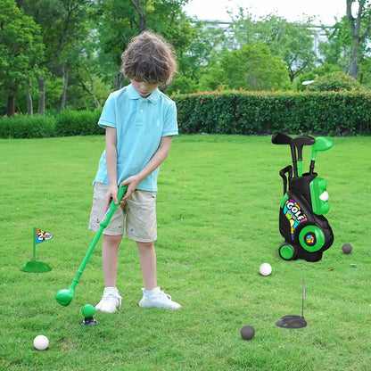Liberry Toddler Golf Set for Ages 2 3 4 Boys Girls, Upgraded Kids Golf Cart with Shoulder Strap Design, Outdoor Indoor Sports Toys Birthday Gifts, Black