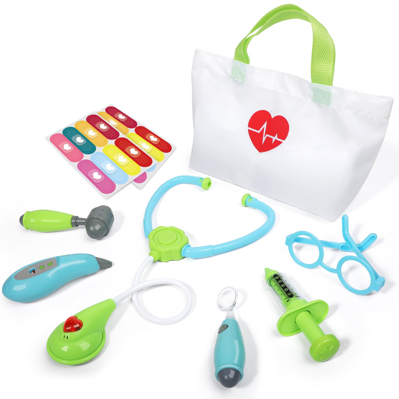 Kids Doctor Kit, 8 Pieces Kids Doctor Playset with Medical Storage Bag and Electronic Stethoscope