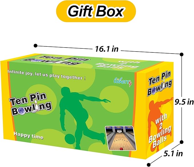 Liberry Kids Bowling Set, 10 Plastic Toy Bowling Pins & 2 Balls, Toddler Indoor Outdoor Sports Games, Educational Birthday Gifts for Boys Girls Ages 2 3 4 5 (White)