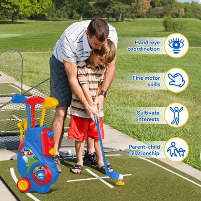 Golfa Aro Liberry por Infanoj, Plibonigita Golfa Ĉareto por Infanoj kun Unika Ŝultrorimena Dezajno, Ludiloj por Endomaj kaj Subĉielaj Sportoj, Donacoj por Knaboj, Knabinoj, 1, 2, 3, 4-Jaraj 