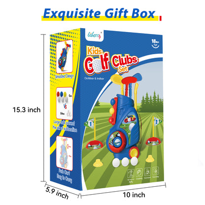 Golfa Aro Liberry por Infanoj, Plibonigita Golfa Ĉareto por Infanoj kun Unika Ŝultrorimena Dezajno, Ludiloj por Endomaj kaj Subĉielaj Sportoj, Donacoj por Knaboj, Knabinoj, 1, 2, 3, 4-Jaraj 