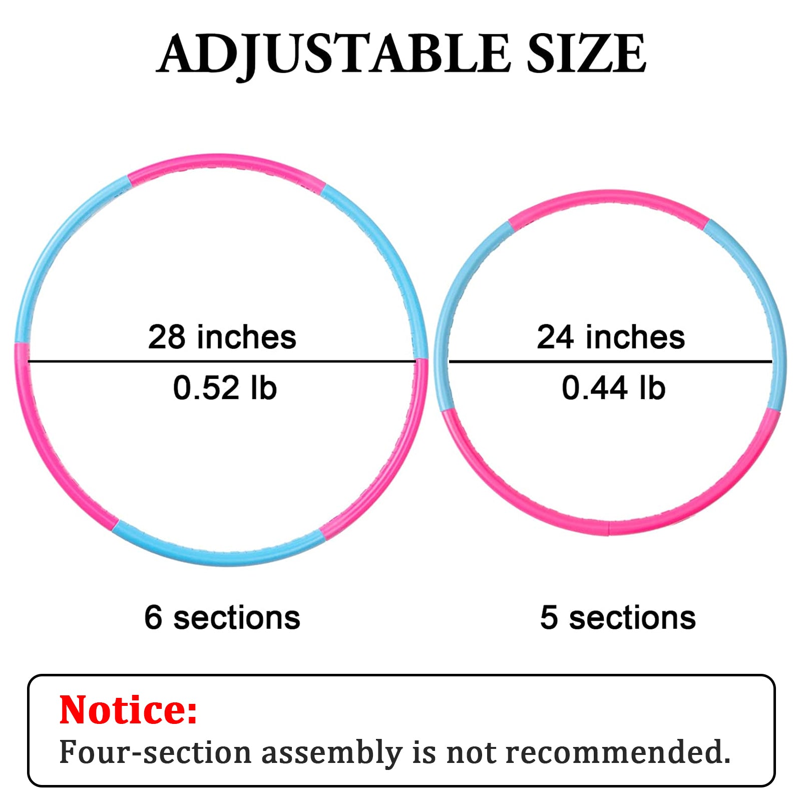 Daily Fest Kids Exercise Hoop Adjustable Size Hula Rings for