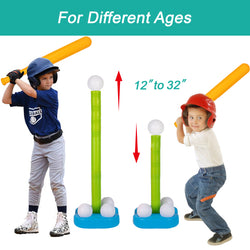 Adjustable T-Ball Set for Kids and Toddlers-Blue