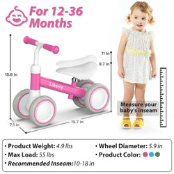 Liberry Baby Balance Bike-Pink